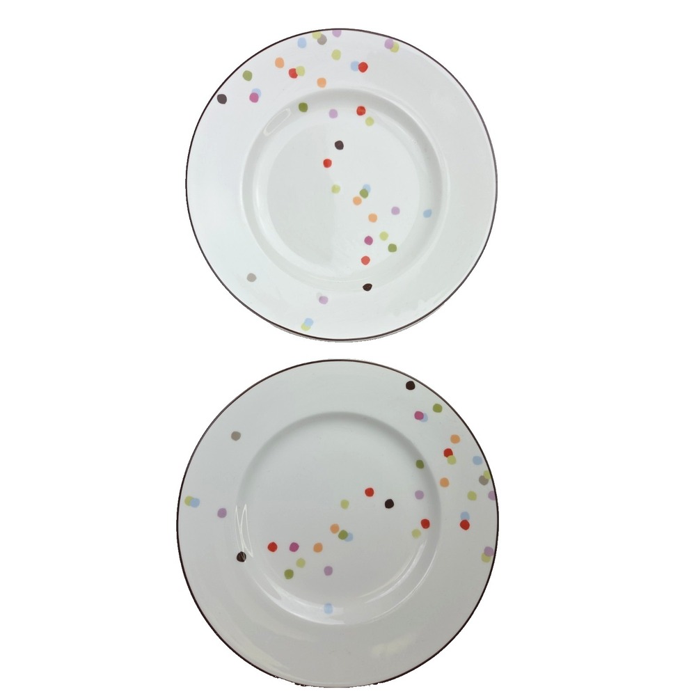 Set of 2 Lenox Kate Spade MARKET STREET CONFETTI Lunch Plates 9" RETIRED